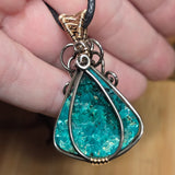 Bagdad Gem Chrysocolla Pendant – All Natural Stone Sterling Silver + Gold Fill