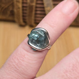Raw Blue Zircon Ring sz 5.5 Sterling Silver – Natural Crystal Brilliance