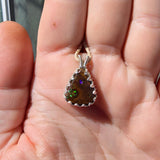 Green and Blue Spotted Boulder Opal Pendant in Sterling Silver
