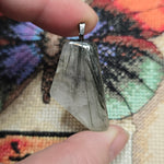 Quartz Pendant with Green Tourmaline Needles