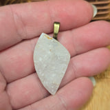 Quartz Druzy Pendant - Raw Crystal Gold Tone Bail
