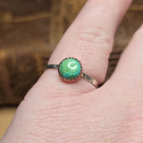 Turquoise Ring Size 9.5 – Apple Green to Teal Gradient in Copper + Silver