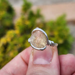 Raw Oregon Sunstone Ring sz 8 - Sterling Silver