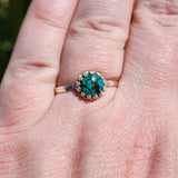 Natural Turquoise Ring sz 11 – Bright Blue with Black Matrix in Sterling Silver