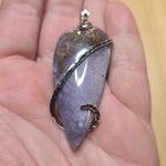Mossy Burro Creek Agate Pendant in Sterling Silver