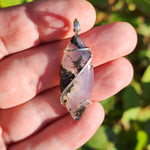 Lavender Moss Agate Pendant – Black Inclusions in Sterling Silver