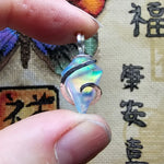 Faceted Rainbow Aurora Opal Pendant In Hammered Sterling Silver with 20 Inch Chain - Rock Your World 
