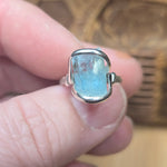 Raw Aquamarine Sterling Silver Ring Size 6 – Ocean Blue Clarity