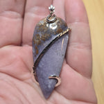 Mossy Burro Creek Agate Pendant in Sterling Silver