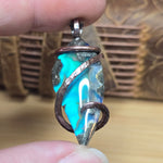 Marcasite Agate Aurora Opal Pendant – Recycled Copper