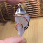 Purple Agate + Citrine Crystal Pendant – 14K Rose Gold Fill