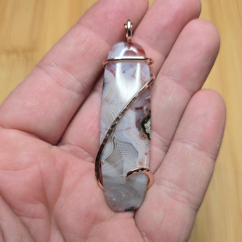Parallax Agate Pendant in 14kt Rose Gold Fill