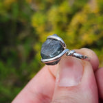 Raw Blue Zircon Ring sz 5.5 Sterling Silver – Natural Crystal Brilliance