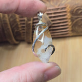 Golden Tube + Moss Carnelian Agate Pendant – Sterling Silver