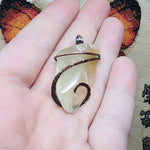 Translucent Petrified Wood Agate Pendant in Hammered Copper