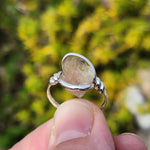 Raw Oregon Sunstone Ring sz 8 - Sterling Silver