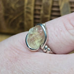 Raw Oregon Sunstone Ring sz 8 - Sterling Silver