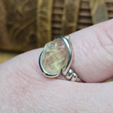 Raw Oregon Sunstone Ring sz 8 - Sterling Silver