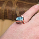Raw Crystal Ring sz 7.25 – Blue Tourmaline with Pale Pink Rim