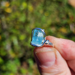 Raw Aquamarine Sterling Silver Ring Size 6 – Ocean Blue Clarity