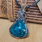 Bagdad Gem Chrysocolla Pendant – All Natural Stone Sterling Silver + Gold Fill