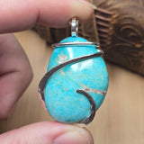 Desert Sky Blue Vintage Turquoise Pendant – Sterling Silver - Rock Your World 