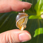 Carnelian Agate Pendant – Tension Wrapped in Sterling Silver