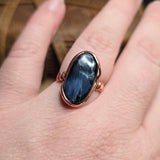 Pietersite Copper Ring sz Size 9.5 – Stormy Blue Fibrous Chatoyance
