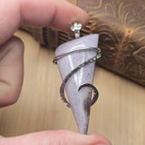 Purple Burro Creek Moss Agate Pendant – Hammered Sterling Silver - Rock Your World 