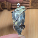 Marcasite Plume Agate Pendant in Sterling – Forged Embrace Setting