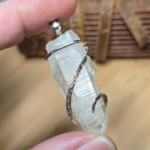Quartz Crystal Pendant – Ice Ladder in Sterling Silver