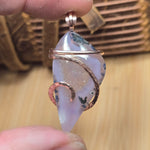 Purple Agate + Citrine Crystal Pendant – 14K Rose Gold Fill