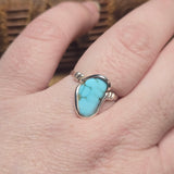 Natural Turquoise Ring Size 10.5 – Arizona Stone in Sterling Silver