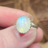 Bright Blue Glow Moonstone Ring sz 7.75 – Sterling Silver