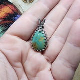 Aqua Blue Nevada Turquoise Pendant in Sterling Silver