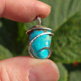 Sky Blue Turquoise with Red-Brown Matrix Pendant – Sterling Silver
