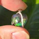 Aurora Opal Dark Heart Pendant – Sterling Silver Pendant