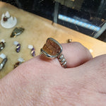 Rough Watermelon Tourmaline Crystal Ring in Sterling Silver Ring Sz 6