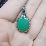 Caribbean Green Gem Chrysoprase Pendant Necklace