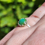 Natural Turquoise Ring sz 8.75 – Eclipse Blue-to-Green Cab in Sterling Silver