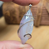 Rare Purple Agate Pendant – Stormlight Veins in Sterling Silver