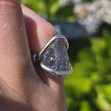 Raw Iolite Crystal Ring sz 6.5 Sterling Silver – Blue to Grey Pleochroic Shift