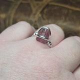 Raw Pink Tourmaline Ring sz 10 - Sterling Silver