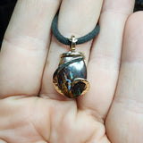 Australian Boulder Opal Pendant in 14kt Yellow Gold Filled - Lightning Bolt Opal