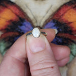 Oval Australian Precious Opal Ring in Sterling Silver Various Sizes