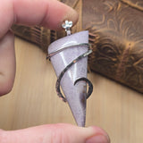 Purple Burro Creek Moss Agate Pendant – Hammered Sterling Silver - Rock Your World 