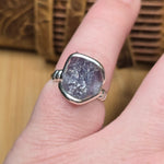 Raw Iolite Crystal Ring sz 6.5 Sterling Silver – Blue to Grey Pleochroic Shift