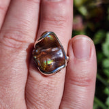 Aquas Calientes Fire Agate Ring sz 8 – Forged Embrace in Sterling Silver