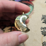 Golden Flash Labradorite Crescent Pendant – Moon Phase Necklace