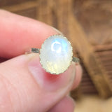 Bright Blue Glow Moonstone Ring sz 7.75 – Sterling Silver